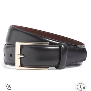 Gold Buckle Leather Dress Belt